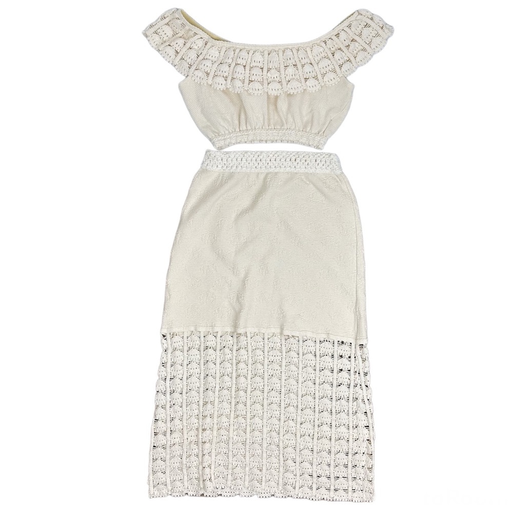 Zarella Peruvian Crochet Skirt and Crop Top Set